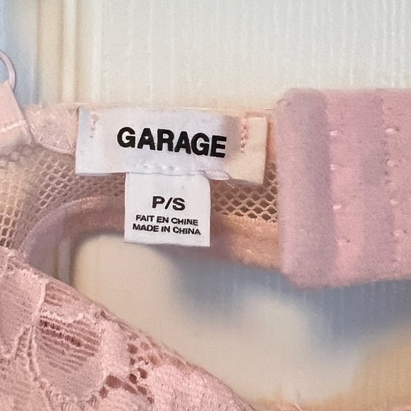 Garage Women's Pink Mesh and Lace Flower Snap closure Bodysuit Size S - Picture 3 of 4